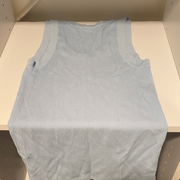 ZARA Pale Blue Ribbed Tank - Picture 3 of 3